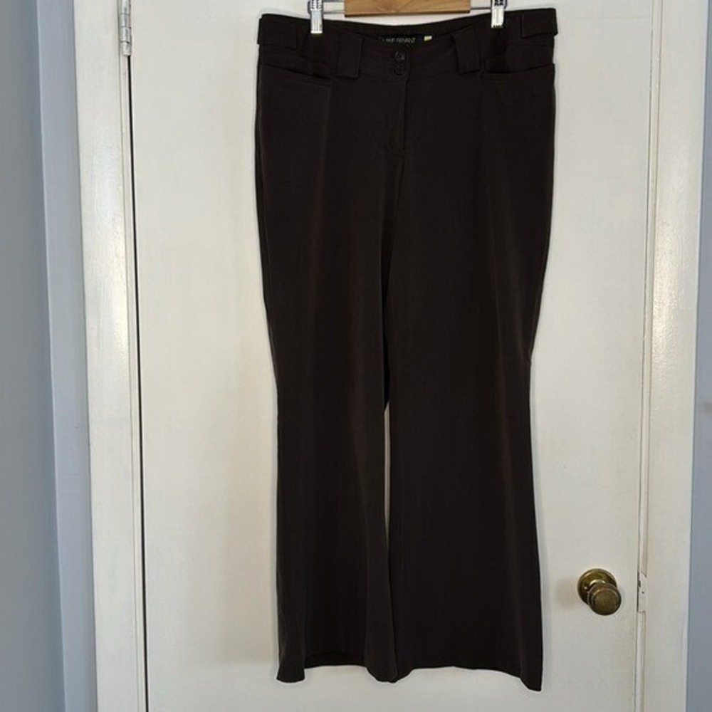 Lane Bryant Petite 1 Large Brown Wide Leg Dress Pants Trousers Neutral Office - Picture 1 of 8